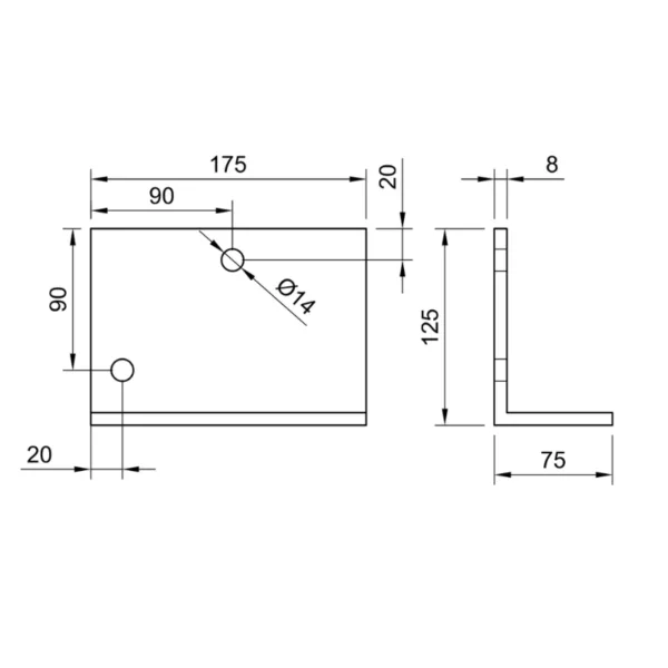RH Single Eaves Beam Angle (Timber)