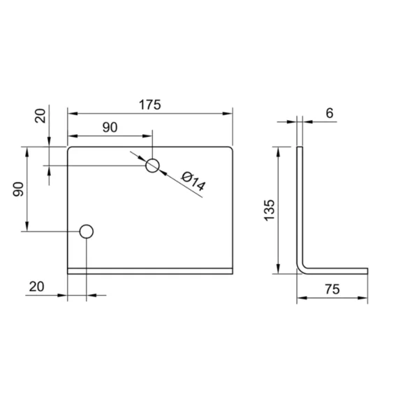 Timber Single Eaves Beam Bracket RH Drawing