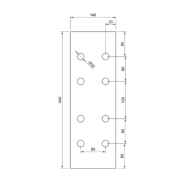 203x133 Eaves 146mm Column End Plate Structural Steel Components