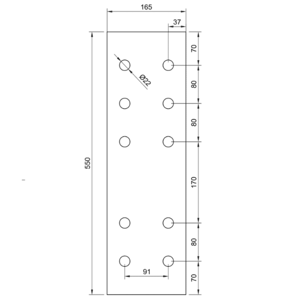 203x133 Eaves 146mm Column End Plate Structural Steel Components
