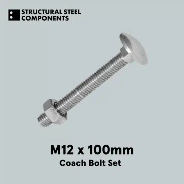 M12 x 100mm Coach Bolt Set - Image 2