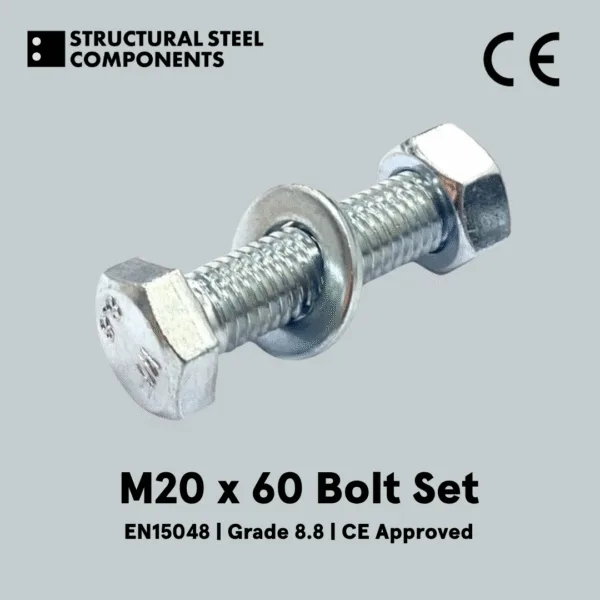 M20 x 60mm Bolt Set (CE Marked) - Image 2